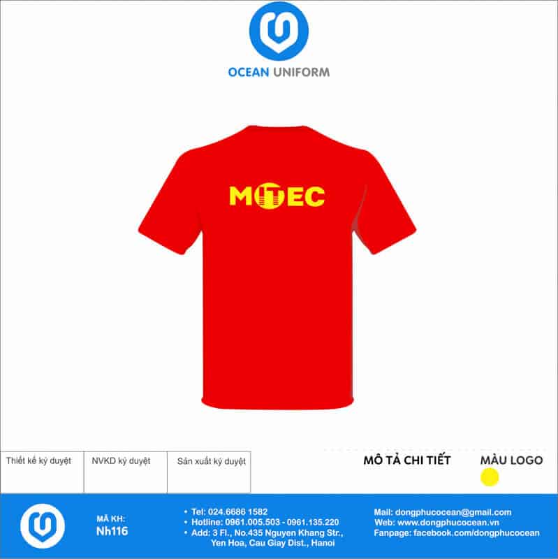 Áo cờ đỏ sao vàng Công ty MITEC mặt sau